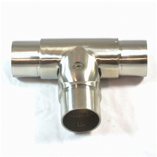 Edelstahl T- Verbinder, flexibler Abgang für 33,7 mm